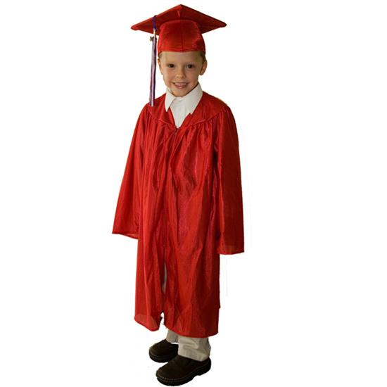 Endea Graduation Child, Preschool, and Kindergarten Shiny Cap & Gown  (Purple, 33 (4'0